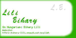 lili bihary business card